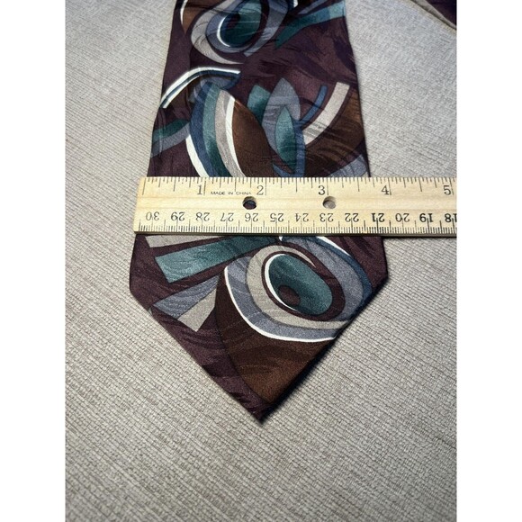 Vintage Chez Roffe New York Tie Mens Abstract Geometric Silk Made in USA 90s - Picture 3 of 7